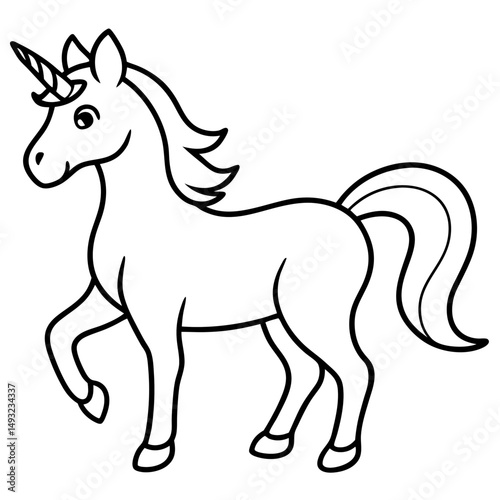 Wallpaper Mural Magical-unicorn on white background, Instant Digital Download. Torontodigital.ca