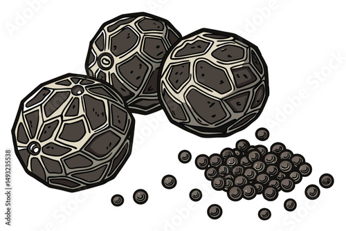  black pepper, food, spices, condiment, culinary, kitchen, texture, ingredient, close-up, isolated, transparent background