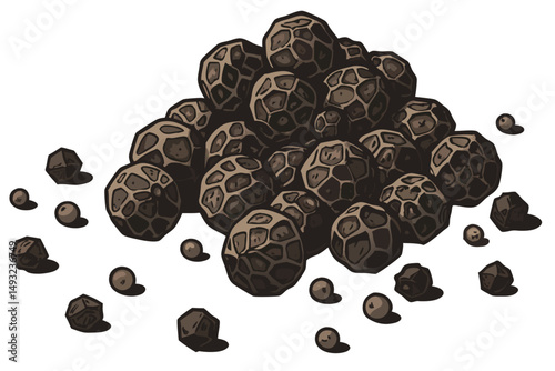  black pepper, food, spices, condiment, culinary, kitchen, texture, ingredient, close-up, isolated, transparent background