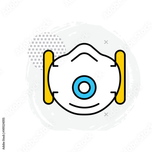 N95 Vector Icon Illustrating Protective Health Gear