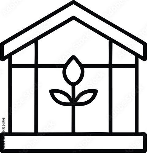 Greenhouse Icon Plant Growing Nature Farm
