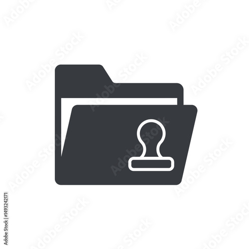 Legal Document File Folder with Official Certified Stamp Mark