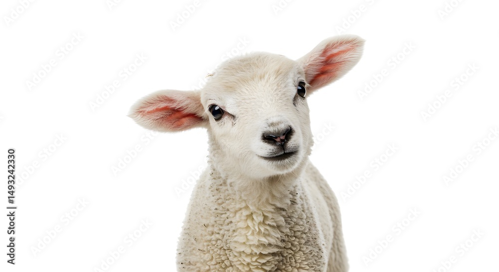 Obraz premium lamb, lambling, sheep, Curious Lambling Close-up