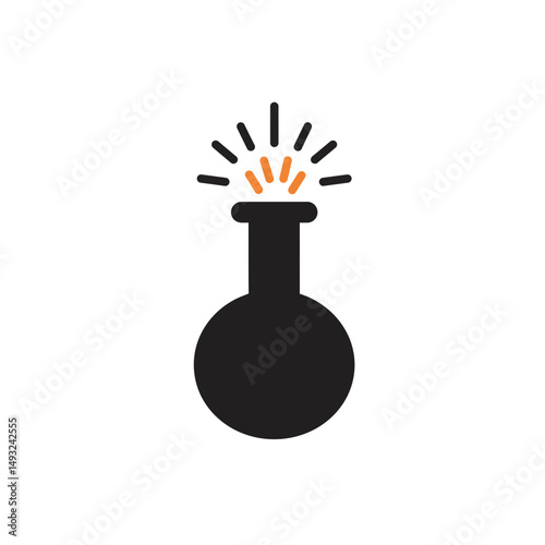 Laboratory Breakthrough Icon Flask Generating Brilliant Sparks Energy