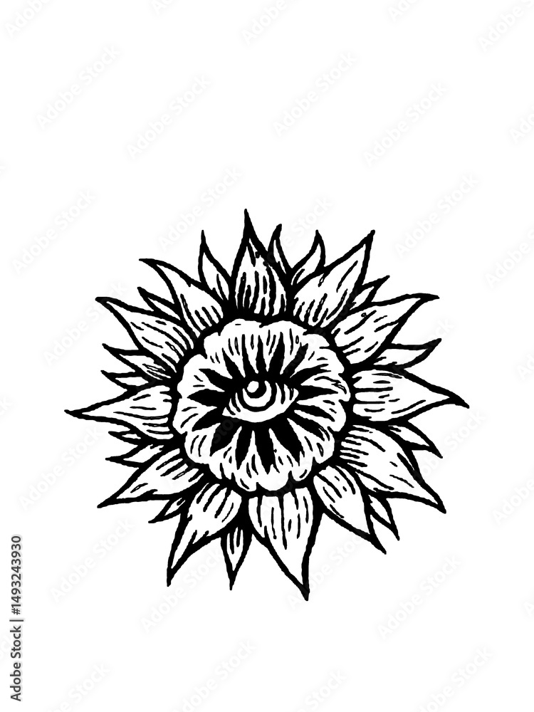 Fototapeta premium black and white flower
