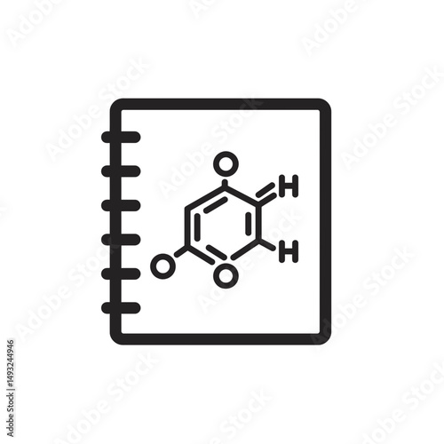 Lab Notebook Chemical Formula Icon: Scientific Research and Discovery Process