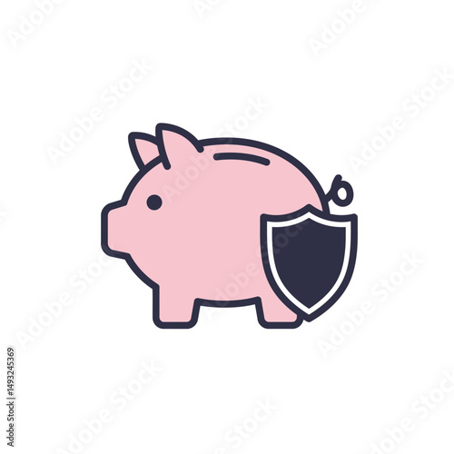 Piggy Bank Shield Icon: Secure Savings, Financial Protection, and Investment