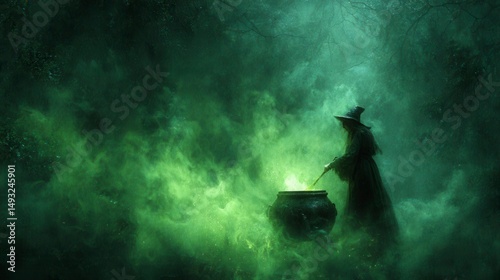 Enchanted Witch with Cauldron