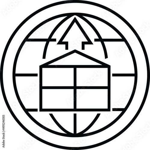 Global House Icon Upward Growth