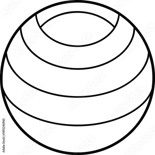 Fitness Ball Exercise Gym Workout Sport Icon