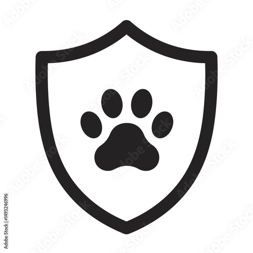 Secure Shield Icon Adorned With a Paw Print Representing Reliable Pet Insurance Plans