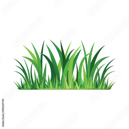 Lush green grass blades illustration