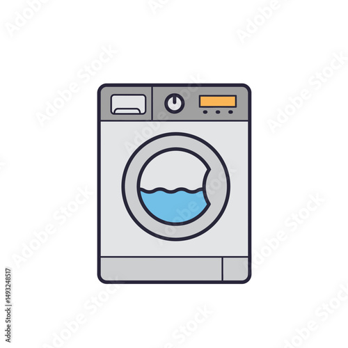 Modern Washing Machine Appliance Featuring a Distinctive Circular Window