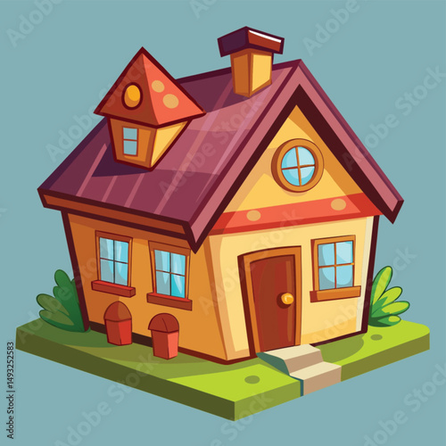 A 3D chocolate house icon displayed on a transparent background, with chocolate bricks and a wafer roof, resembling a house made entirely from chocolate treats.