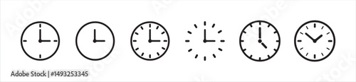 Time and clock icons set, stopwatch, timer, , time management concept, fast stopwatch line icon, Victor illustration Eps 10.
