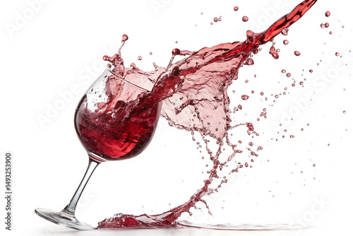 Red Wine Splash Isolated On Transparent Background white Background Ai generate.