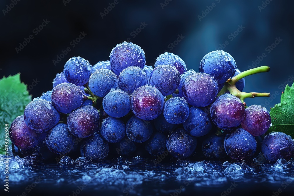 custom made wallpaper toronto digitalgrapes, isolated on a dark background, showcasing their glossy skin and natural shine
