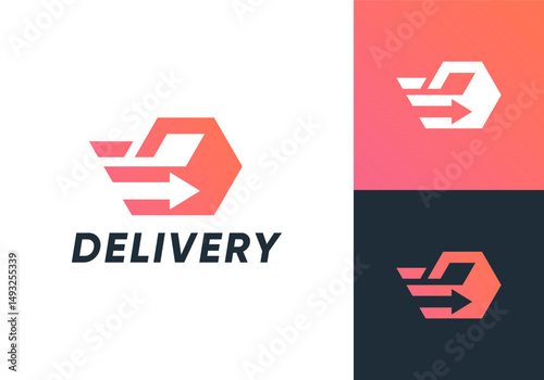 fast box logo design. good for business express logistics delivery symbol vector concept