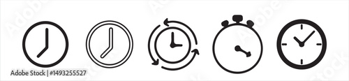 Time and clock icons set, stopwatch, timer, , time management concept, fast stopwatch line icon, Victor illustration Eps 10.