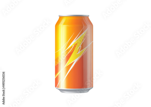 Orange soda can with abstract design
