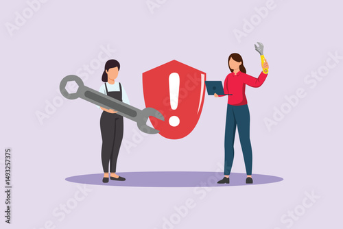 Risk Management Concept. Colored flat vector illustration isolated