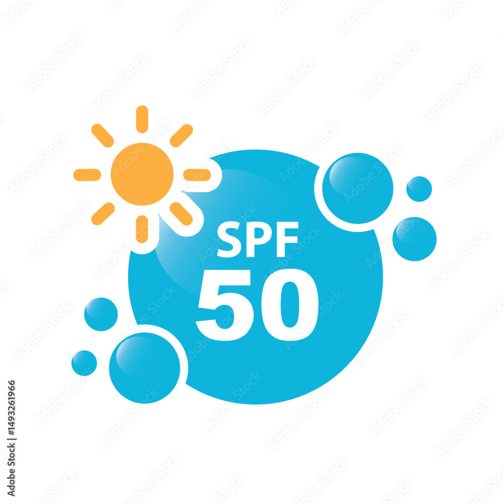 Fototapeta premium Spf stamp 50, UV protection.