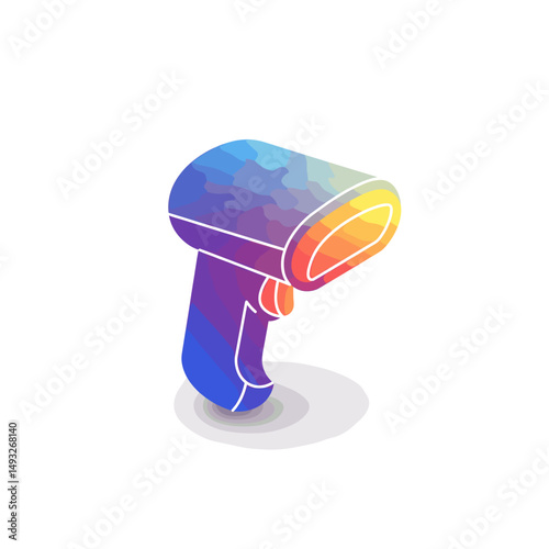 Colorful barcode scanner design in modern flat style for commerce  