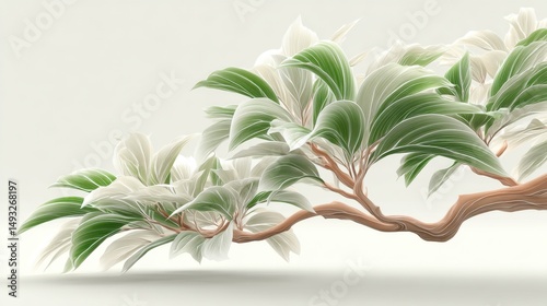 Elegant White Flowers with Green Leaves