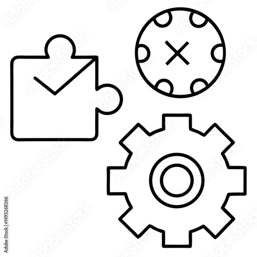 System integration puzzle piece gear icon