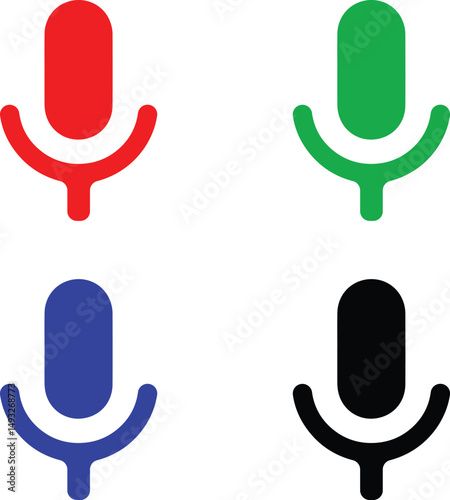 microphone set icon vector. 