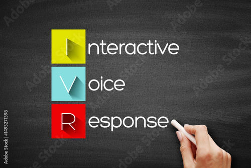 IVR - Interactive Voice Response acronym, technology concept background on blackboard photo