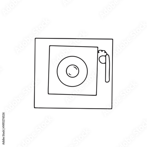 Black outline fire fighter equiptment doodles element stock. vector illustration of character firefighter