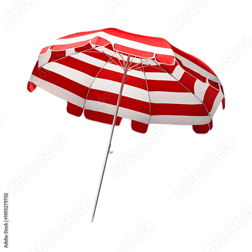 Modern Compact Beach Umbrella with a Bold Design Isolated on Transparent Background