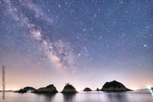 tropical island at night