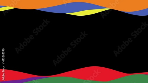 rainbow colored frame animation on top and bottom with transparent background