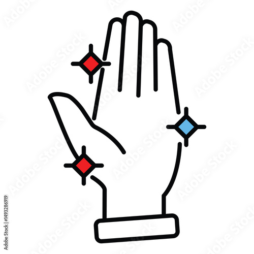 Washed Clean Hand Vector Icon With Outline