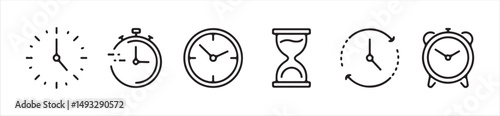 Time and Clock icons set. Clocks icon collection design, Victor illustration Eps 10.