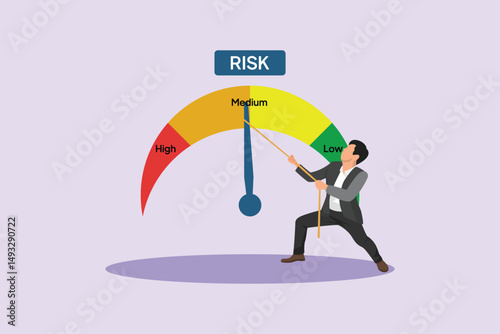 Risk Management Concept. Colored flat vector illustration isolated