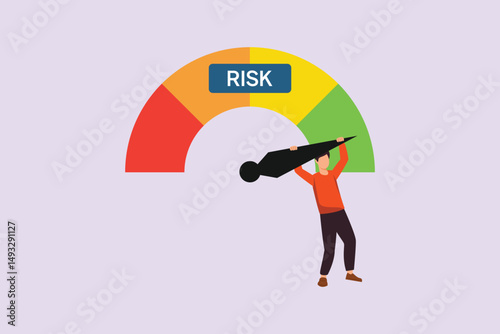 Risk Management Concept. Colored flat vector illustration isolated