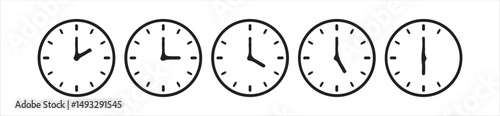 Time and Clock icons set. Clocks icon collection design, Victor illustration Eps 10.