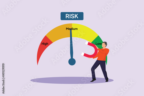 Risk Management Concept. Colored flat vector illustration isolated