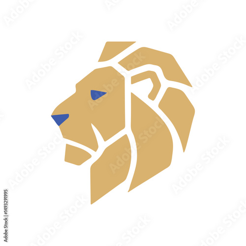 Geometric Lion Head Logo - Alpha Delta Pi Mascot