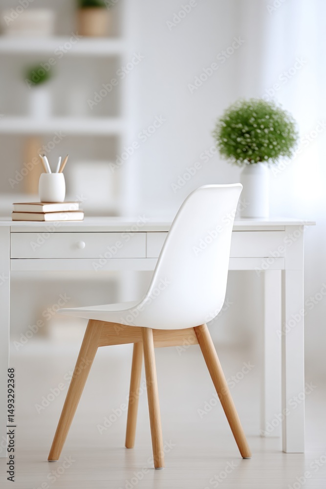 Fototapeta premium clean minimalistic workspace in home setting with modern design