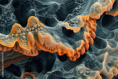 Abstract fractal patterns with vibrant colors and intricate details.