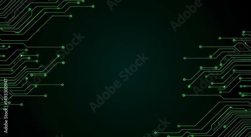 Abstract Technology Circuitry with Glowing Nodes