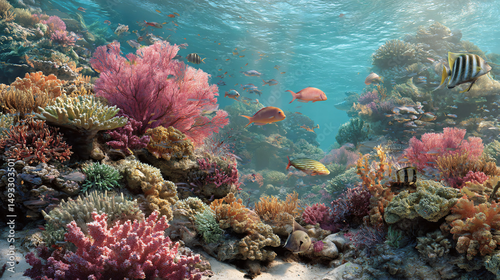 Naklejka premium coral reef ecosystem