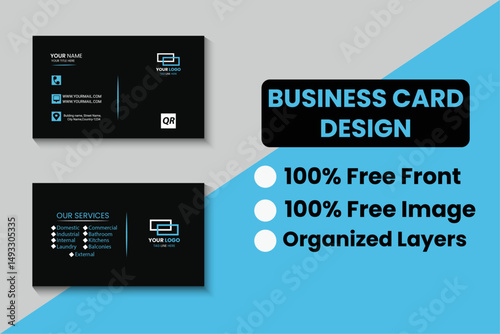 BUSINESS CARD 14 Template Geometric shape concepts design organized layout.
