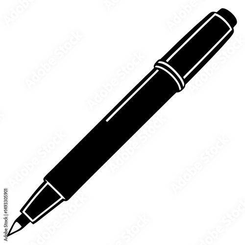 Simple Black Pen Silhouette Image 