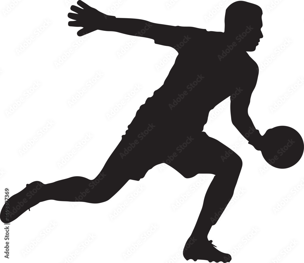 Obraz premium Boy goalkeeper in flight for the ball