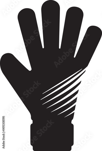 Goalie Gloves Icon on Black and White Vector Backgrounds